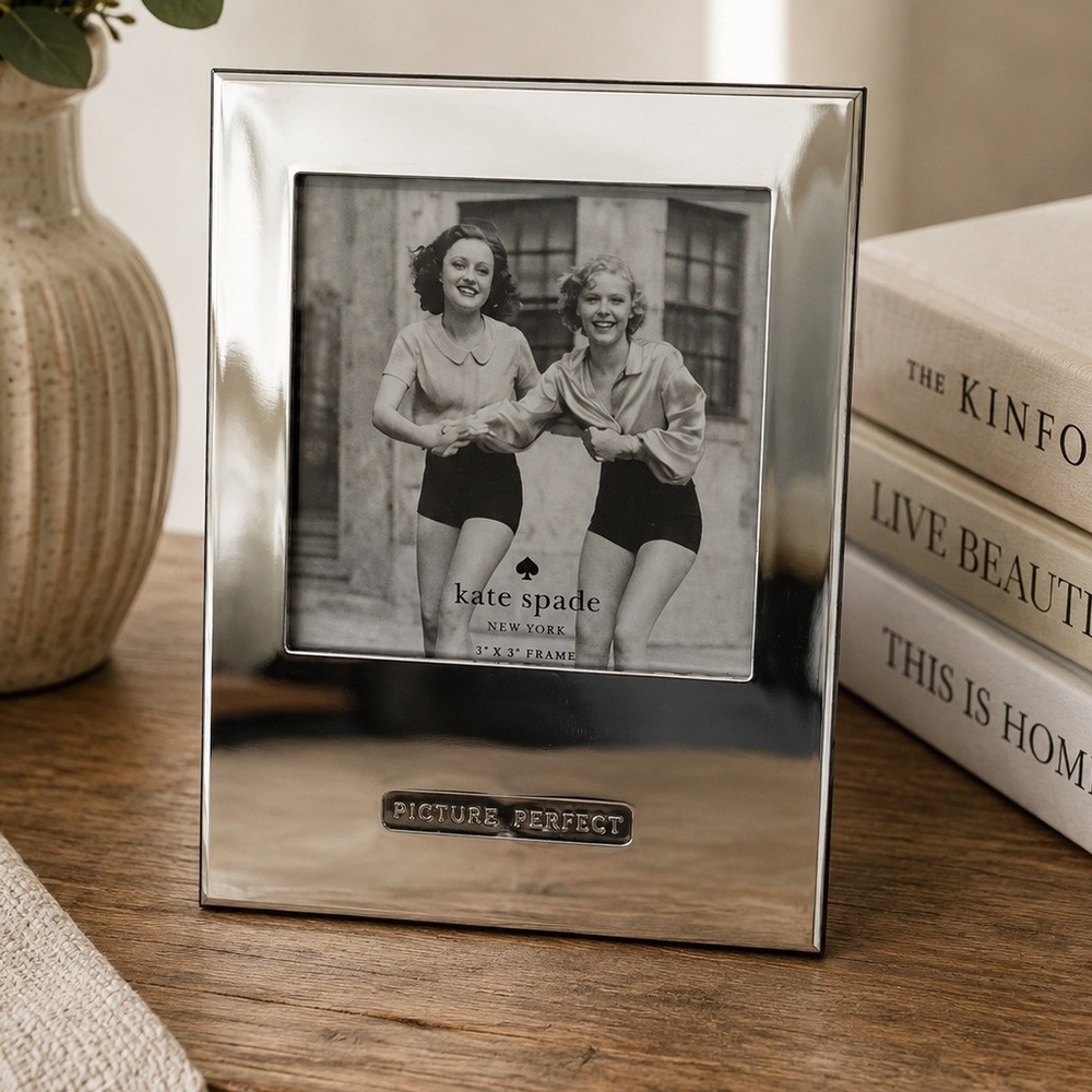 Kate Spade New York Lenox Picture Perfect 3x3 Silver Mirrored Photo Frame Chic